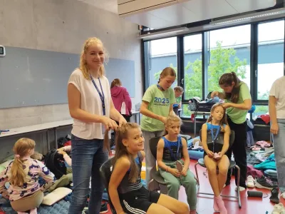 Frisieren vor dem Wettkampf, Landeskinderturnfest Bühl 2025