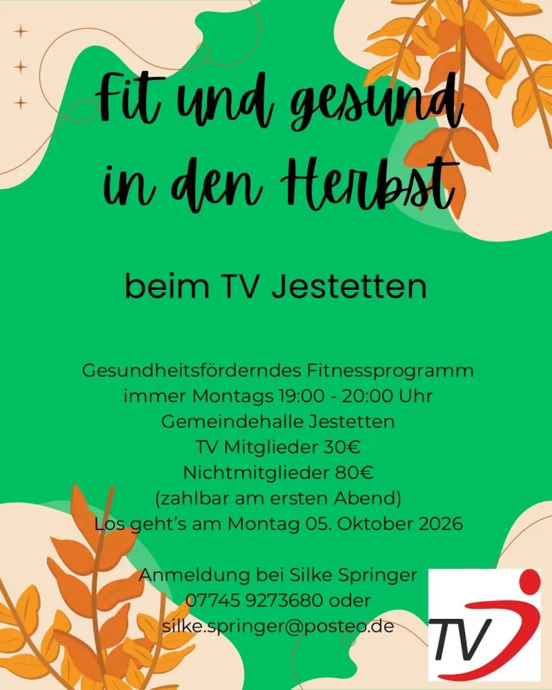 Flyer Fit und gesund in den Herbst beim TV Jestetten